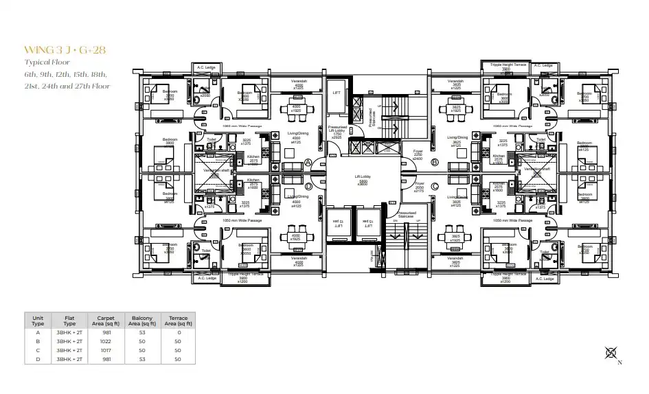 Crown Floor plan floor plan — floor 28